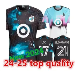 2023 2024 MLS FC Minnesota Uniteds Soccer Jerseys Kid Kit Man Высшая лига 23/24 футбольная рубашка домой звездное ночью черное северное сияние белое Рейносо Хлонгване6