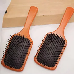 spazzole per capelli Spazzola districante in legno Spazzola curva Pettine per massaggio Spazzola per capelli portatile districante per spazzole per capelli ricci dritti da donna