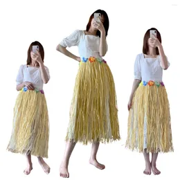 Party Decoration 40/80cm Hawaii Simulation Flowers Straw Skirt Summer Beach Holida Adults Kids Dressing Happy Tropical Aloha Hawaiian Decor