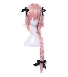 FATE APOCRYPHA FGO ASTOLFO RIDER PINK BANGS LONG BRAIDED PONYTAIL COSPLAY WIG3807614