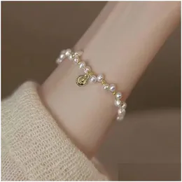 Other Fashion Accessories South Korean Tamsui Natural Pearl Bracelet Womens 2022 Light Luxury Ins Junior Design High Grade Friend Ha Oty8E