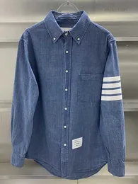 TB DERNIM Blue Shirt 2024 Spring/Summer Four Bar ramię Oxford Spun i swobodny guzik z długim rękawem