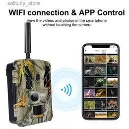 Hunting Trail Cameras WiFi Application Hunting Trail Camera FOV 120 grader 0,2s Trigger Infrared Range 30m 4K Video 48MP Bild IP67 Q240321