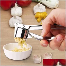 Fruit Vegetable Tools Stainless Steel Garlic Press Manual Garlics Mincer Chop Tool Portable Garlic-s Chooper Hand Grinder Grater C Dhlf0 clephan