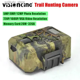 Trail Hunting Trail Kamery wizualne Waterproof Mini Trail Hunting Camera 12MP 1080p Detektor ruchu dla dzikiej przyrody na zewnątrz Kamera polowania na zwierzęta Q240321