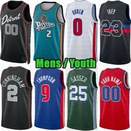 Personalizado Mens Juventude Cade Cunningham Jaden Ivey Basquete Jersey Isaiah Stewart Jalen Duren Ausar Thompson Detroits Piston Evan Fournier Marcus Sasser Grimes