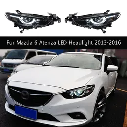 Estilo do carro drl luz de circulação diurna indicador de sinal de volta a vapor para mazda 6 atenza led conjunto do farol 13-16 lâmpada dianteira