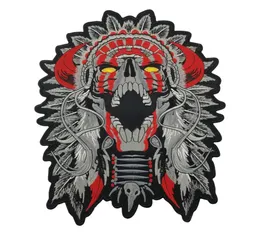 GRANDE CAPO CORNO MORTE TESCHIO MOTO BIKER INDIANO PATCH POSTERIORE 11quot MC RIDER Vest Patch6767713