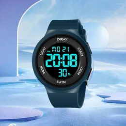 Armbandsur Digital Watch Transparent Plexiglass Waterproof LED Sports armbandsur med justerbar remsocksocker för par
