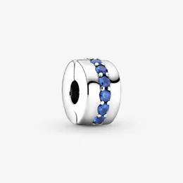 100% 925 prata esterlina azul brilho clipe encantos caber original europeu charme pulseira moda jóias accessories209t