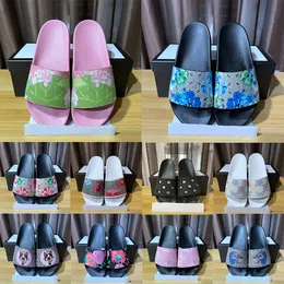 Rubber slide sandals new flowers brocade women's slippers flat bottom herringbone slippers women's1 fashionable striped beach