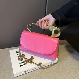 イブニングバッグメタルピンデザイン女性クロスボディファッションPUレザーメスの財布とハンドバッグチアンスリングバッグレディースクラッチボルサ2024