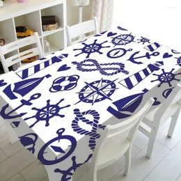 Toalha de mesa nórdica literária xadrez toalha de mesa azul marinheiro impressão restaurante capa café nappe de