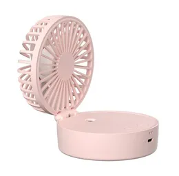 Mini ventilador de mão portátil para exterior, ventilador pendurado no pescoço, carregamento USB 2000mAh alimentado por bateria 110° Ventilador de névoa de resfriamento de ar de mesa dobrável sem fio