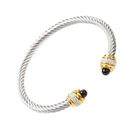 Designer pulseira jóias feminino designer clássico simples titânio aço enrolado corda de fio pulseira para homens e mulheres punk hip hop personalidade jóias geométricas