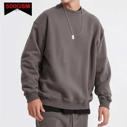 Moletom com capuz masculino, moletom com capuz masculino 500gsm, moletom pesado da moda, novo outono inverno casual de algodão grosso masculino, moletom com capuz de cor sólida