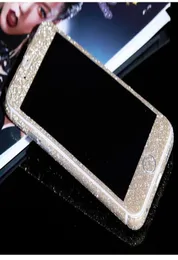 Glitter bling glänsande full kropp klistermärke matt hudskärmskydd för iPhone7 7plus 6 6s plus 5 5s samsung s7 edge s8 plus frontb7166775