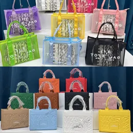 Novíssimo The Large Tote Embossed the Totes Big Size Clear Mesh Shopping Bags Mulheres Homens 27CM Bolsa de couro de tamanho médio 2 vias crossbody bolsa de ombro bolsa de PVC 2024