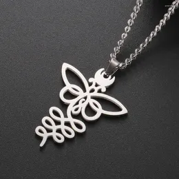 Pendant Necklaces Dawapara Unalome Necklace Hinduism Shiva Symbol Butterfly Moth Animal Stainless Steel Yoga Jewelry