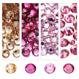 Kits Rose Fuchsia Pink Champagner Ss3ss30 Nagel-Strasssteine, flache Rückseite, nicht Hot Fix, Kristall-Strass, Diamant-Glitzerstein für DIY-Kleidung