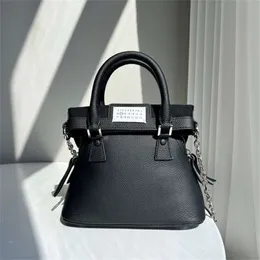 MM6 Nischendesign Majira Umhängetasche für Damen 5AC Rindsleder Handtasche Umhängetasche Muscheltasche Kettenriemen Echtleder für die Freizeit