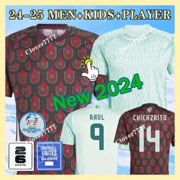 24 25 Soccer Jerseys Chicharito 2024 2025 National Team Football Shirt Kids Kit Home Away Camisetas Copa America Maillot Mexique 1985 Retro Gimenez Lozano 3rd 3XL 4XL