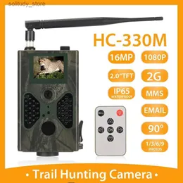 Hunting Trail Cameras Cellular Hunting Trail Camera 16MP Photo Tra P MMS GSM 1080P Night Vision HC330M Wildlife Wireless Cameras Surveillance Q240321