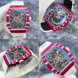 Athleisure Watch RM Wristwatch Montre RM67-02 CatalNTPT Carbon Fiber Material Hollow Automatic Mechanical Mens Watch