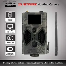 Hunting Trail Cameras Suntekcam 16MP 940NM 1080P 2G Hunting Trail Camera med Solar Panel Charging Night Vision IP56 Waterproof MMS SMS GPRS Photo Trap Q240321