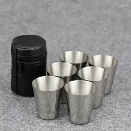 Tazze 4 pz/6 pz 30 ml Pratiche Tazze In Acciaio Inox Set Ss Mini Bicchieri Per Whisky Vino Caffè Portatile bicchieri da esterno