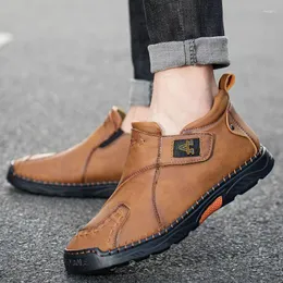 Casual Shoes 2024 Natural Leather Men Fashion Elegant Luxury Classic Spring Autumn Top Quality Outdoor Leisure Hiking