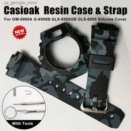 Watch Bands Sile Cover For Casioak GW-6900A G-6900B GLX-6900GB GLS-6900 Resin Case + Strap For DW6900 DIY Accessories Screen Protector Y240321