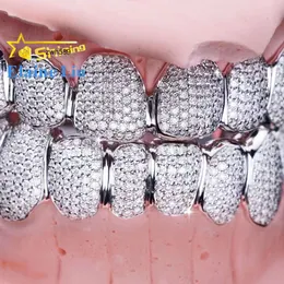 디자이너 쥬얼리 핫 판매 힙합 S925 스털링 실버 925 10K 14K 18K 아이스 아웃 VVS Real Diamond Round Cut Honycomb Moissanite Teeth Grillz