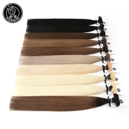 Estensioni Fusion Keratin Bond Estensioni dei capelli umani Capsula U Punta del chiodo Real Remy Capelli preincollati Biondo platino 16" 18" 20" 22" 0,8 g/pz