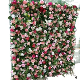 Dekorative Blumen SPR Custom Weiß Rosa Hochzeitszubehör Dekoration Rose Hortensie Hintergrund Seide Kunstblumen Wandpaneel