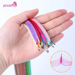 Extensions Jensfn Color Hair Micro Feather New Hair Extensions Human Hair Straight Hand Sticking 20 Inch 0,8g/Strand Color Hair Salon