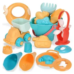 Sand Play Water Fun Soft Silicone Beach Sand Toys For Kids Sandbox Set Seasand Bucket Rake Hourglass Water Table Play Fun Shovel Mold With Bag 240321