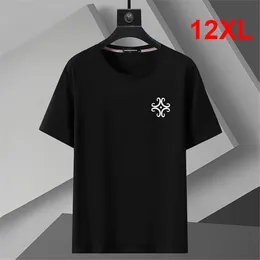 10XL 12 XL Plus Size Camiseta Homens Verão Manga Curta Camiseta Cor Sólida Impressão Tops Tees Masculino Grande 12XL 7 240313