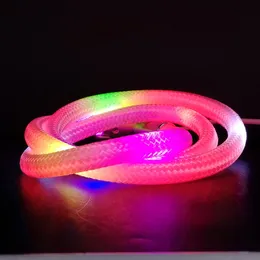 Nylon round light strip Led neon lamp with IP65 DC5V RGBIC intelligent remote control USB circular nylon mesh led strip magnet installation and hook installation.