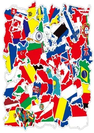 50 PCS National Flags Stickers Pack Toys Countries Map For Decal Kids DIY Suitcase Laptop Car Scrapbooking Skateboard Waterproof8656356