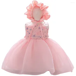 Abiti da ragazza Cappello per bambini Abito a fiori per neonate Infantil 1° compleanno Tutu da sposa Costume da principessa natalizia