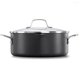 Köksredskap sätter klassiska hårt-anodiserade nonstick 5-kvart holländska ugnen med lock