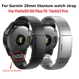 Watches 26mm Titanium Quick Release Strap Bracelet for Garmin Fenix5x 5xplus 6x 6xpro Tactix 7pro Metal Wristband Easy Fit Watch Band