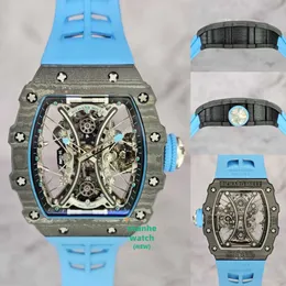 мужские часы женские часы Роскошные часы высокого качества RM53-01 синий циферблат черные автоматические механические часы