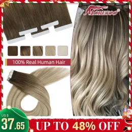 Extensions Moresoo Virgin Tape in Hair Extensions 100% Real Human Hair 2.5g/pcs Natural Straight High Quality 12 Months Hair Tape ins