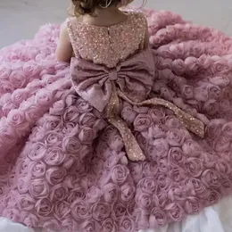 Ein Jahr altes Kleid Prinzessin Temperament Kinderkleider Rose Fairy Western Style Mädchen Ballkleid 240309