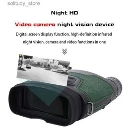 Telecamere da caccia Binocolo digitale per visione notturna Zoom 3.6X-10.8X Scatta foto Video Regolazione a infrarossi Videocamera notturna per caccia all'aperto Q240321