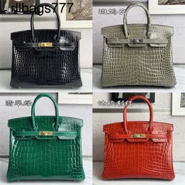 Genuine Leather Bk High Handbag Tote Designer End Crocodile Pi Nile 25 30 35 Bags Women's Bags handmade