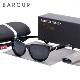 Солнцезащитные очки BARCUR качество TR90 женские поляризационные солнцезащитные очки «кошачий глаз» с градиентом UV400 Lunette De Soleil Femme