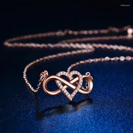 Ожерелья с подвеской для женщин Love Infinity 8, стальное ожерелье с бесконечным сердцем, ожерелье дружбы, свадебные украшения, подарки другу